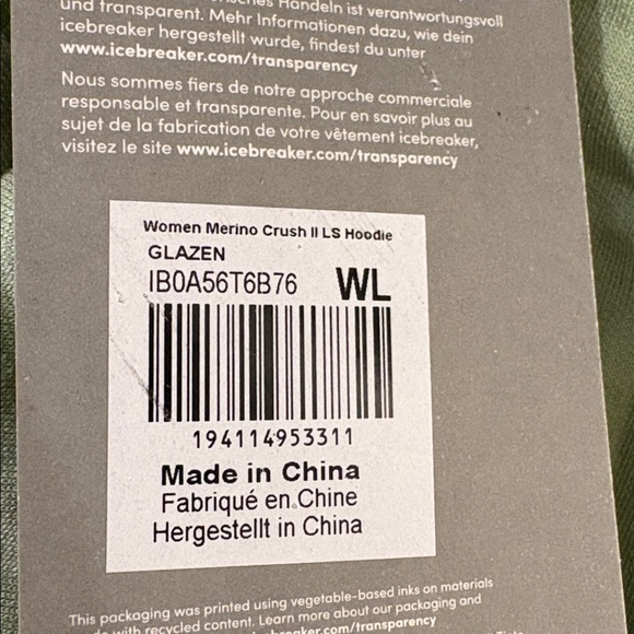 NWT [Icebreaker] Merino Blend Ii 200 Crush Pullover Hoodie in Glazen Women’s L - Picture 15 of 16